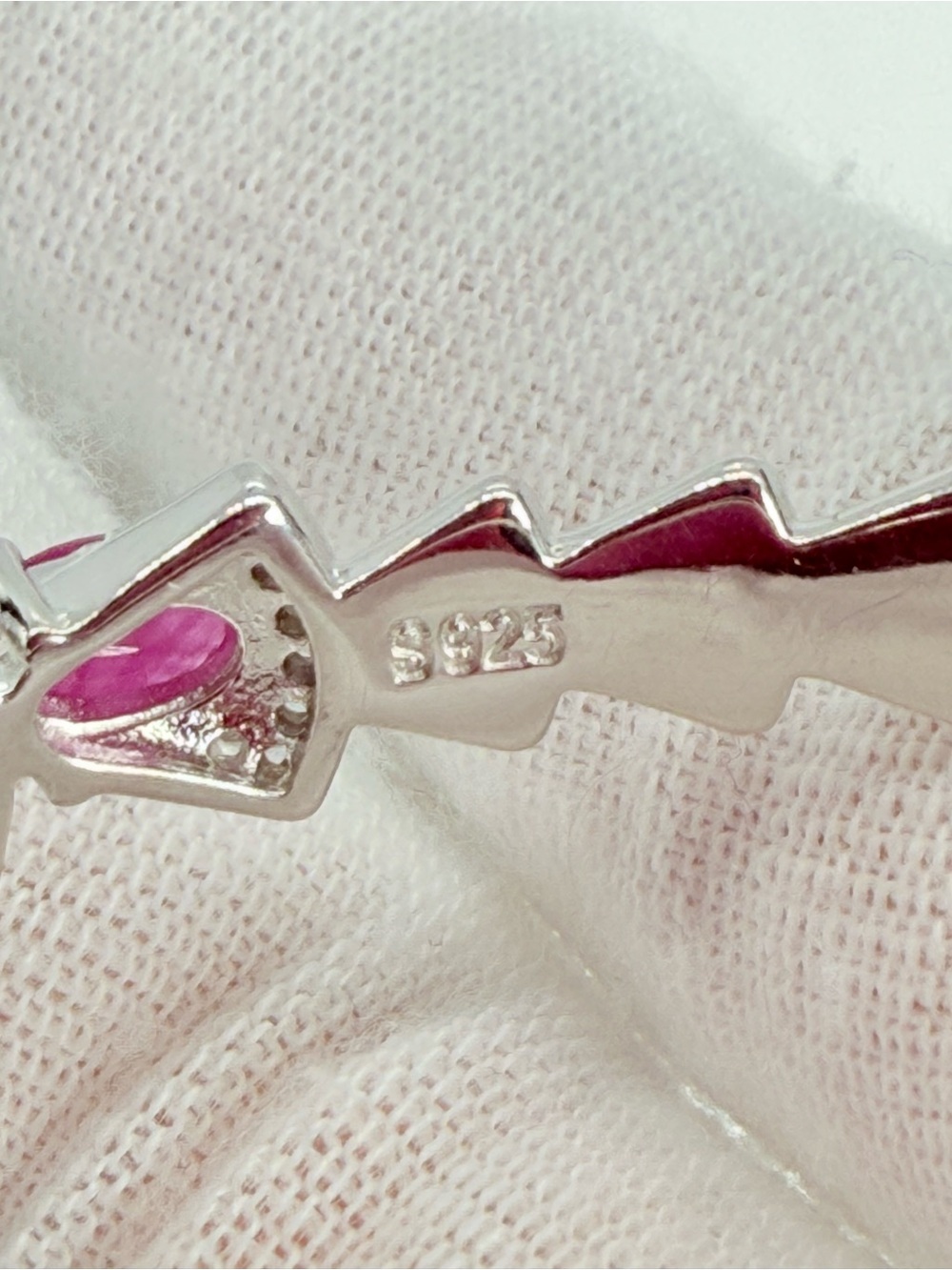 14k White Gold over Silver Ruby Serpent Bracelet! WATCH VIDEO! - Picture 10 of 17